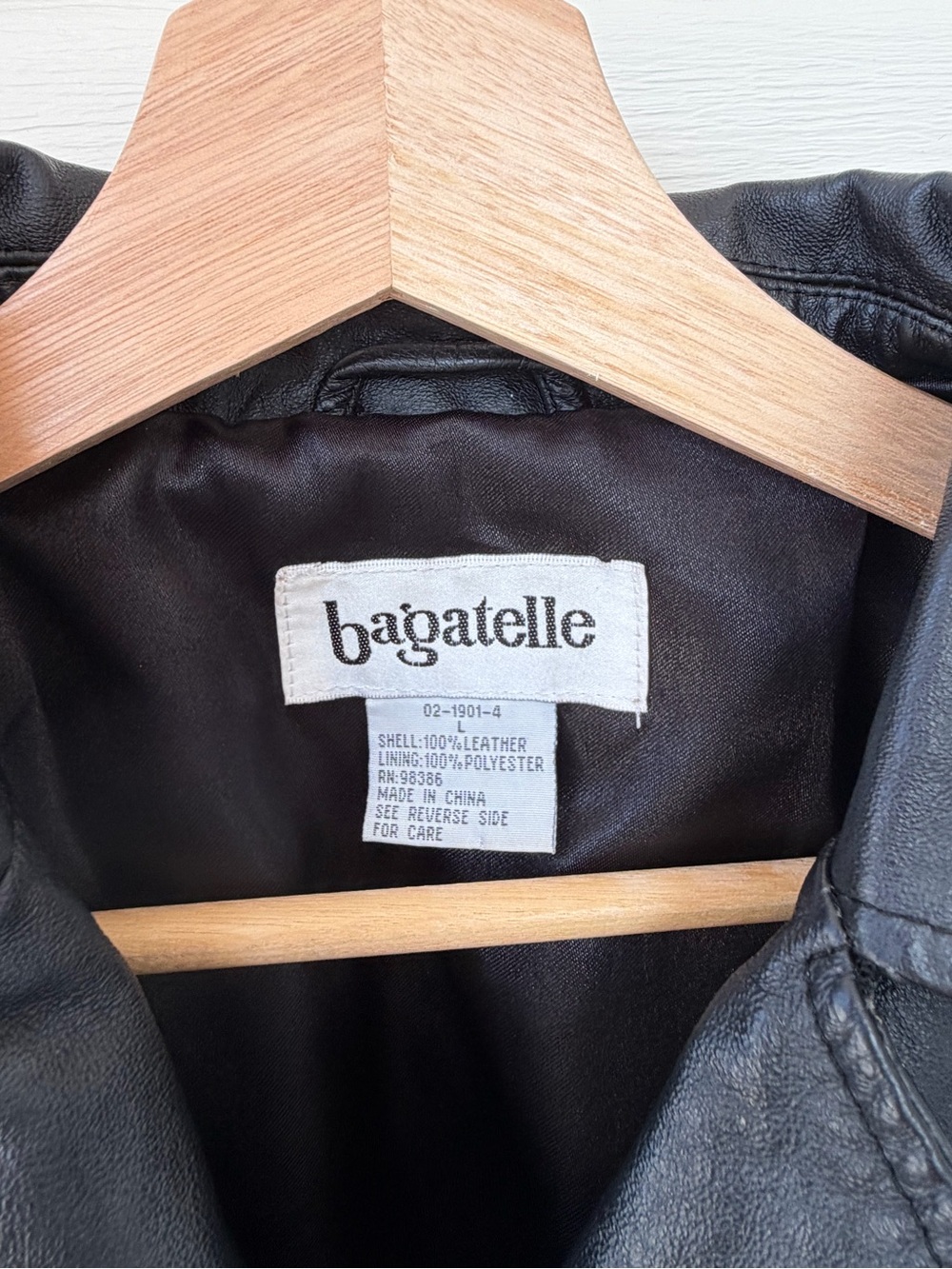 bagatelle Black Button-Front 100% Leather Jacket - Picture 4 of 7